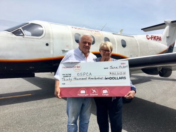 north star air, donation, cheque
