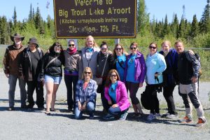 Group of volunteers at Big Trout Lake Airport.