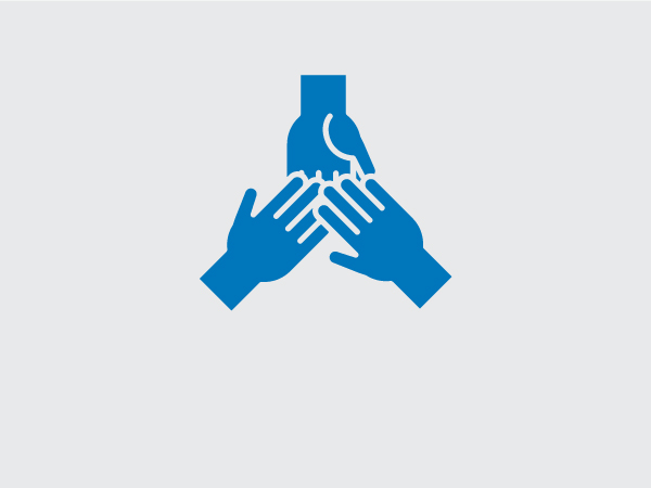 blue hands icon