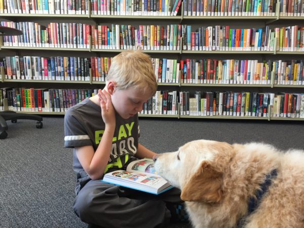 children reading to dogs, renfrew