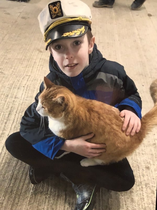 Colin, child with cat