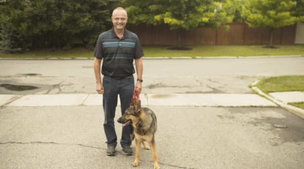 Dan and service dog Nakita, PTSD