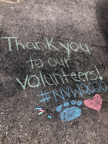 National Volunteer week, media release, chalk thank you