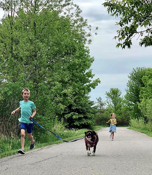 sweat for pets, kids running