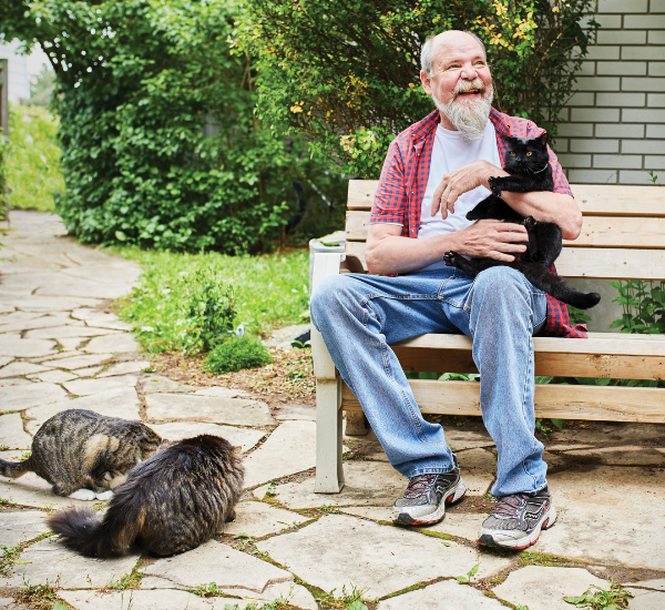 Richard and his cats