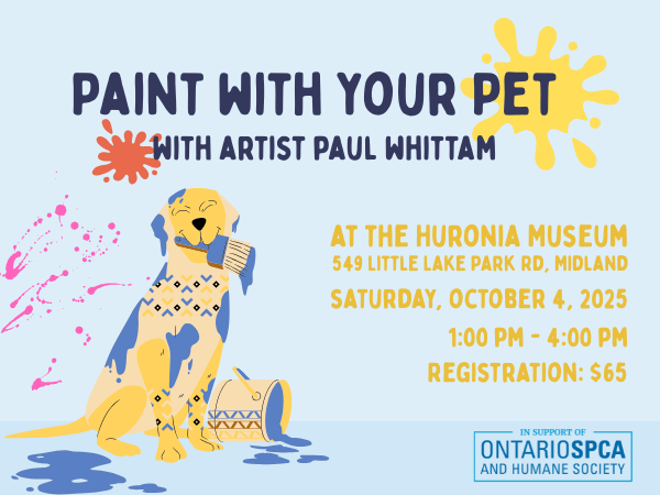 event image with cartoon dog painting