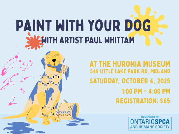 event image with cartoon dog painting