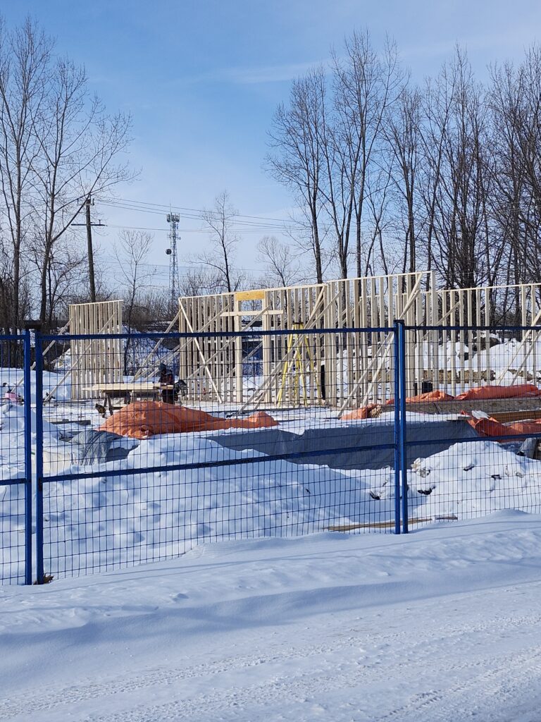 Construction progress shot of new Cornwall animal centre.
