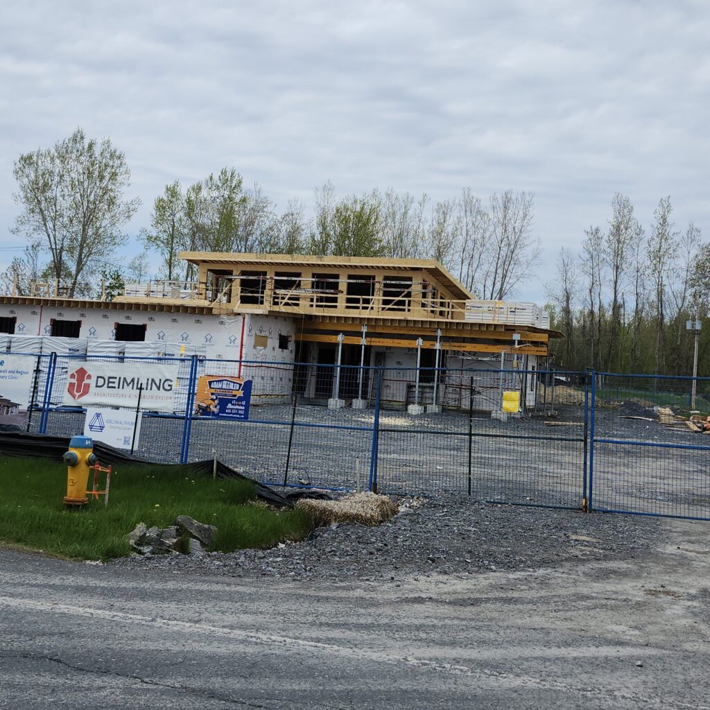 Construction progress shot of new Cornwall animal centre.