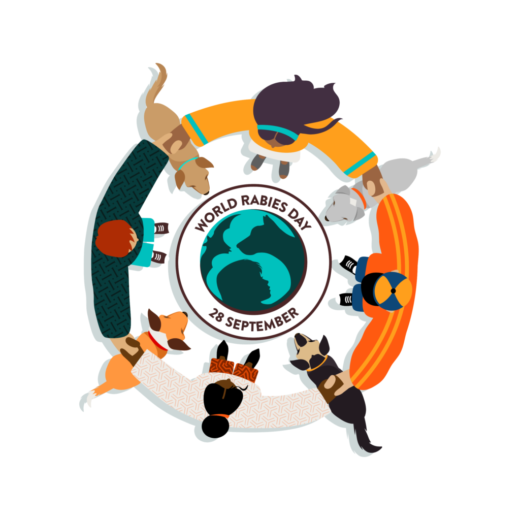 stronger together illustration for world rabies day